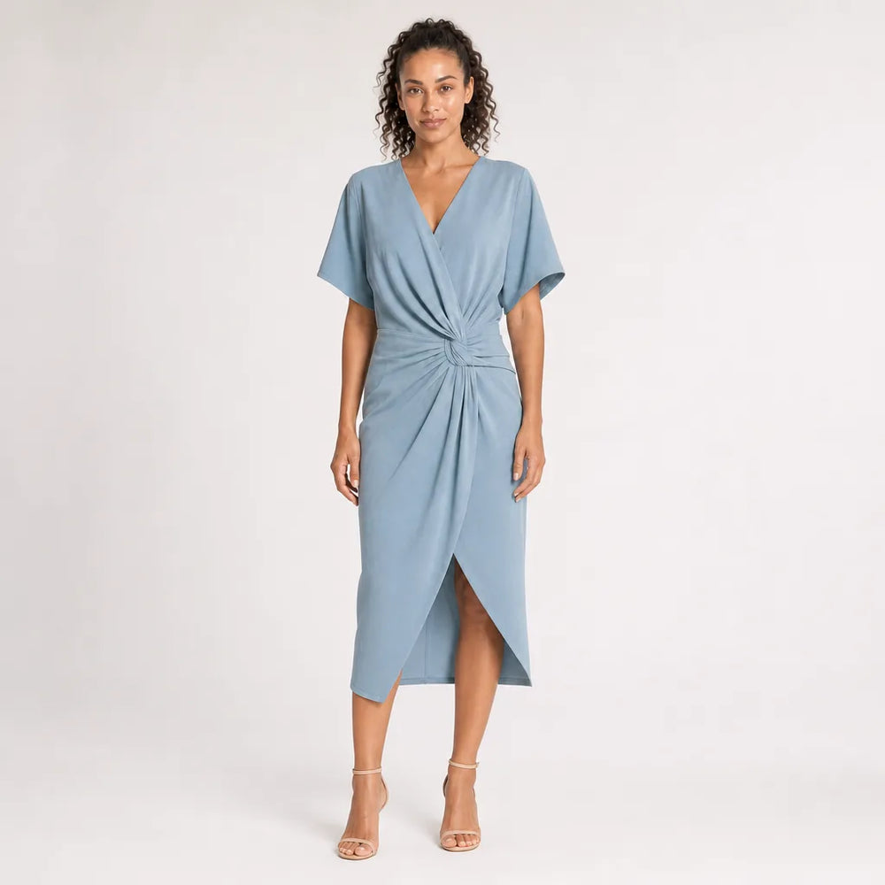 Women's Blue Vernon Slit Wrap Dress