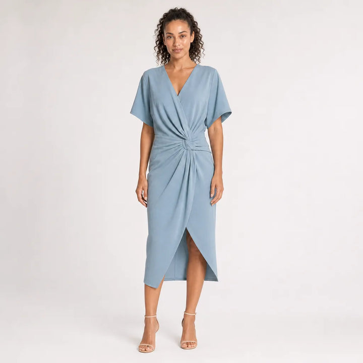 Women's Blue Vernon Slit Wrap Dress
