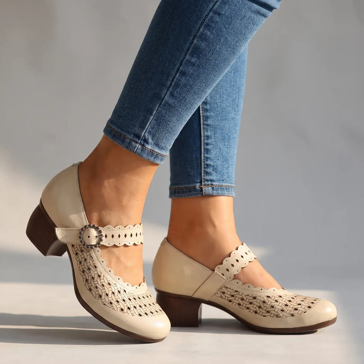 Eleanor | Women's Orthopedic Mary Jane Shoes - Color:White;Size:35