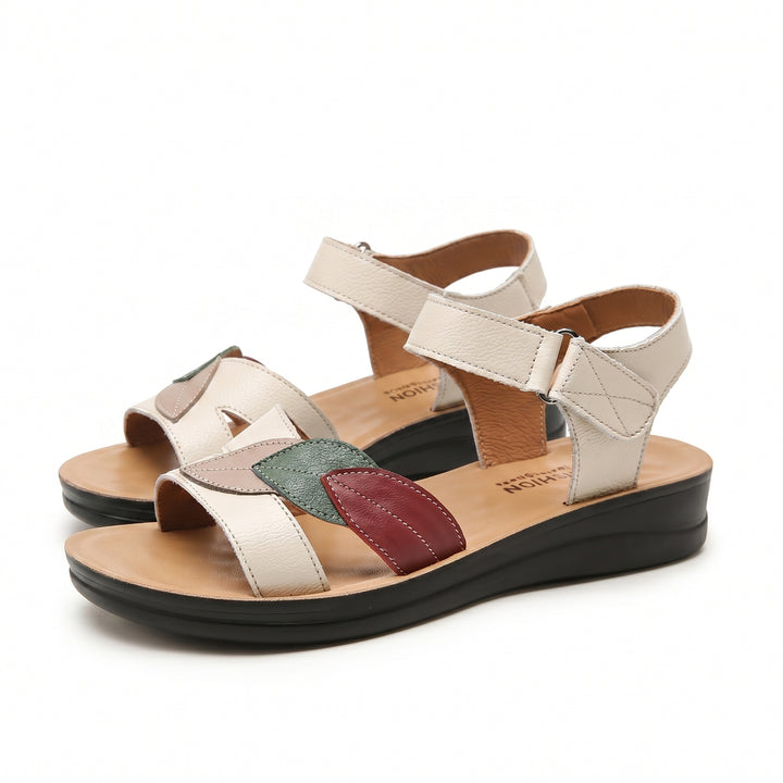 Elena Peep-Toe Sandals - Color:Cream;Size:35