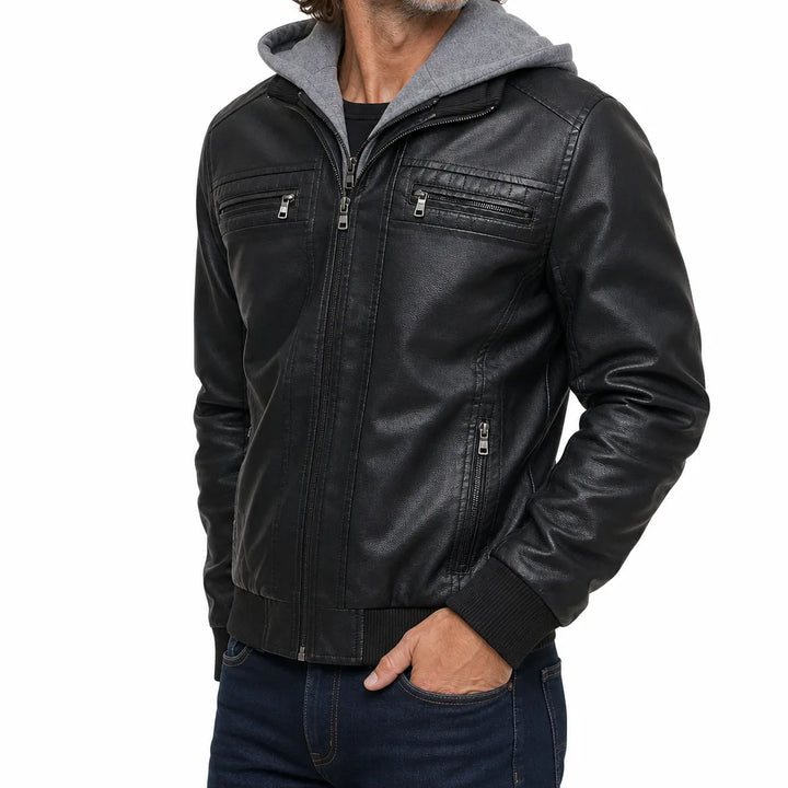 Men's Black Celia Hooded Jacket