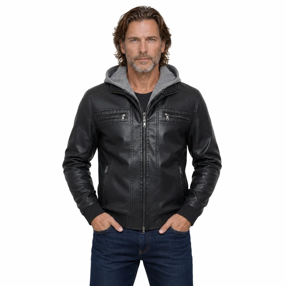 Men's Black Celia Hooded Jacket
