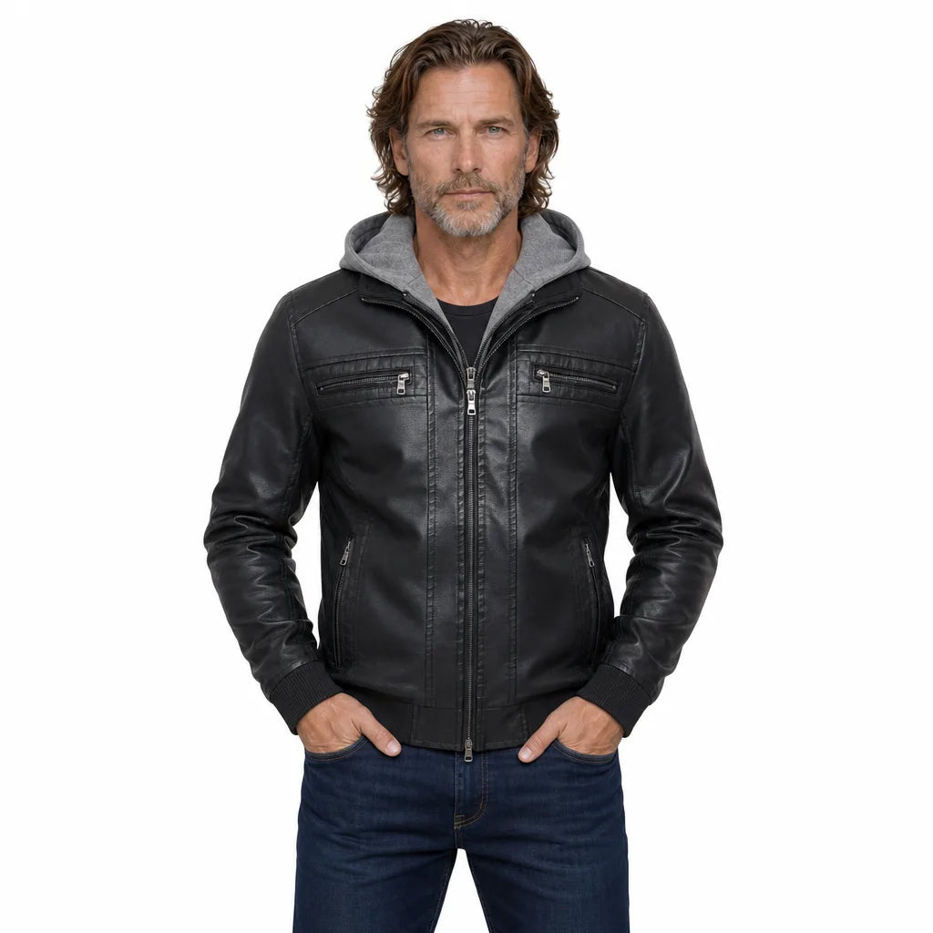 Men's Black Celia Hooded Jacket