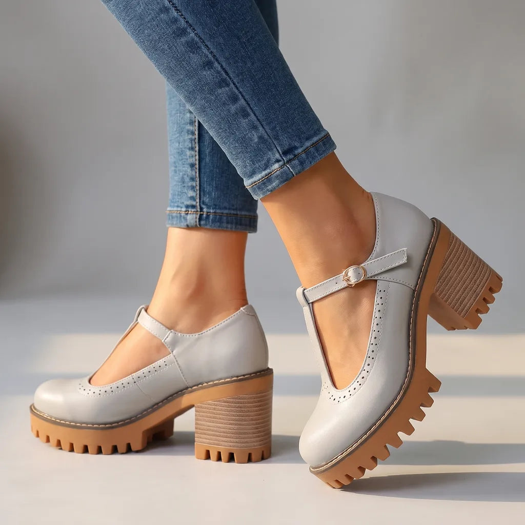 Elinor  | Women's Mary Jane Heels   - Color:Blue;Size:35