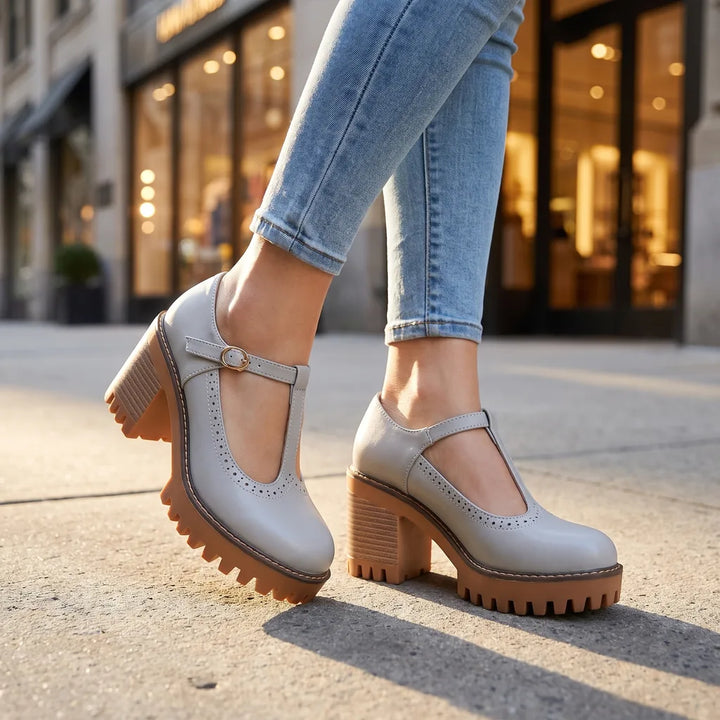 Women's Gray Lucas Platform Mary Janes
