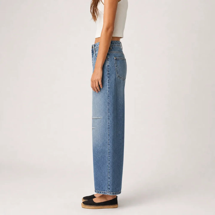 Women's Blue Naomi Cotton Wide-Leg Jeans
