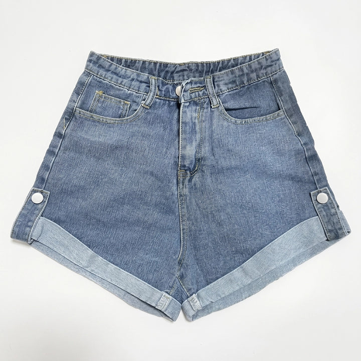 Elise Denim Shorts - Color:Dark Blue;Size:XS
