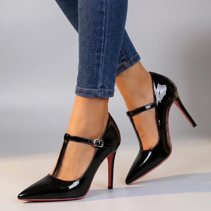 Elissa | Women's Mary Jane Heels   - Color:Black;Size:35