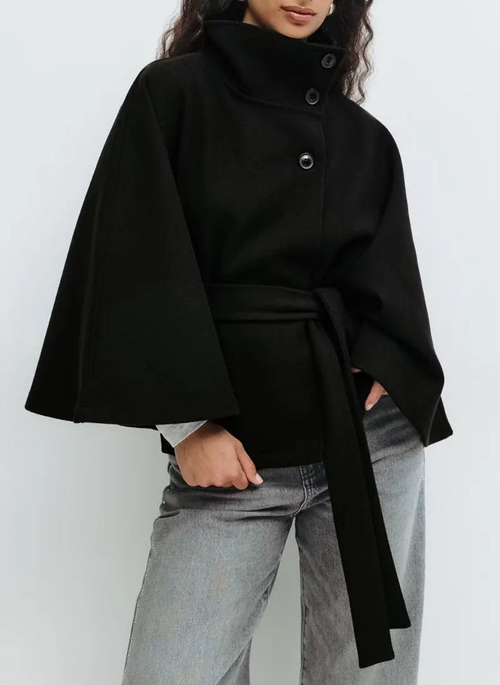 Eliza | Women's Belted Coat  - Color:Black;Size:XS