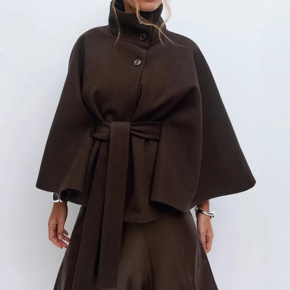 Eliza | Women's Belted Coat  - Color:Brown;Size:XS