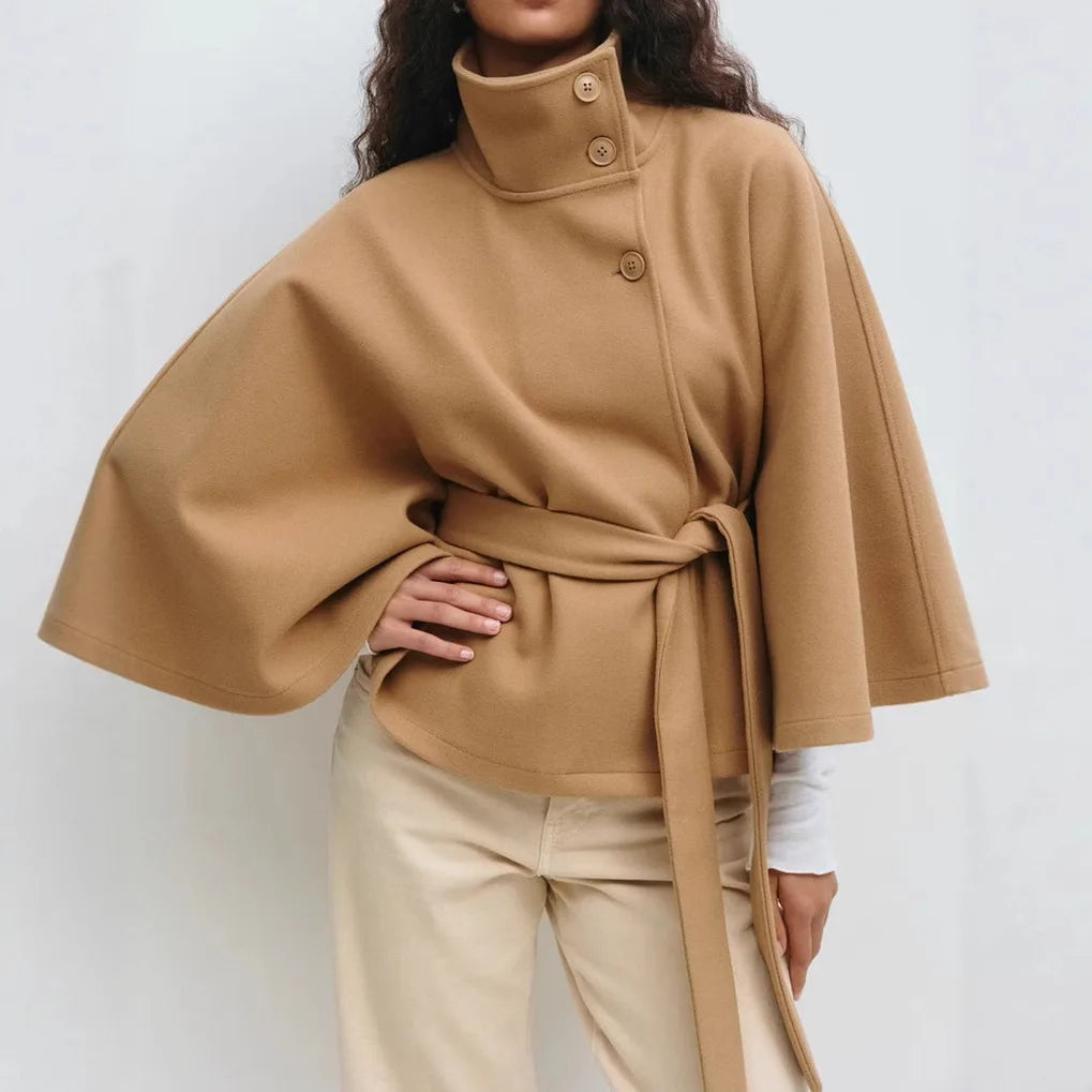 Eliza | Women's Belted Coat  - Color:Khaki;Size:XS