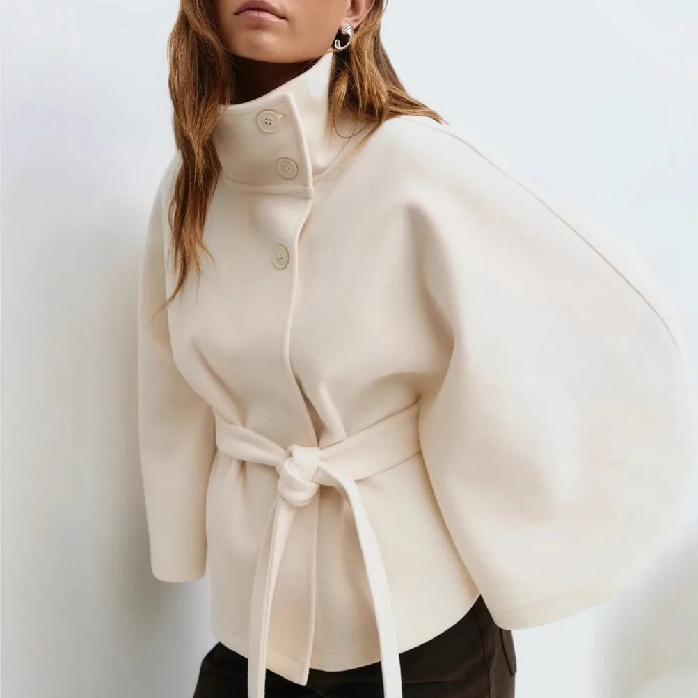 Eliza | Women's Belted Coat  - Color:White;Size:XS
