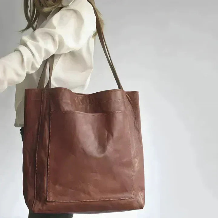 Eliza | Women's Classic Spacious Tote Bag   - Color:Dark Brown