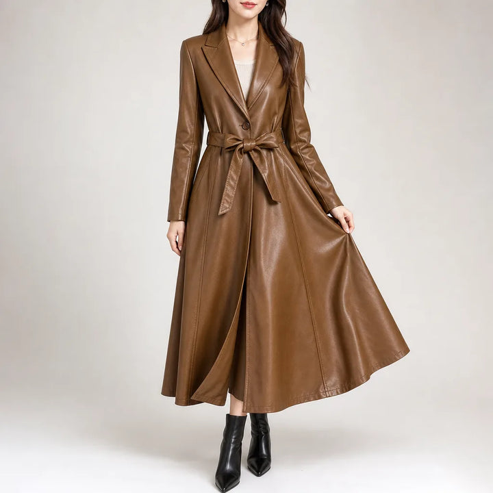 Elizabeth Wrap Coat - Color:Brown;Size:S