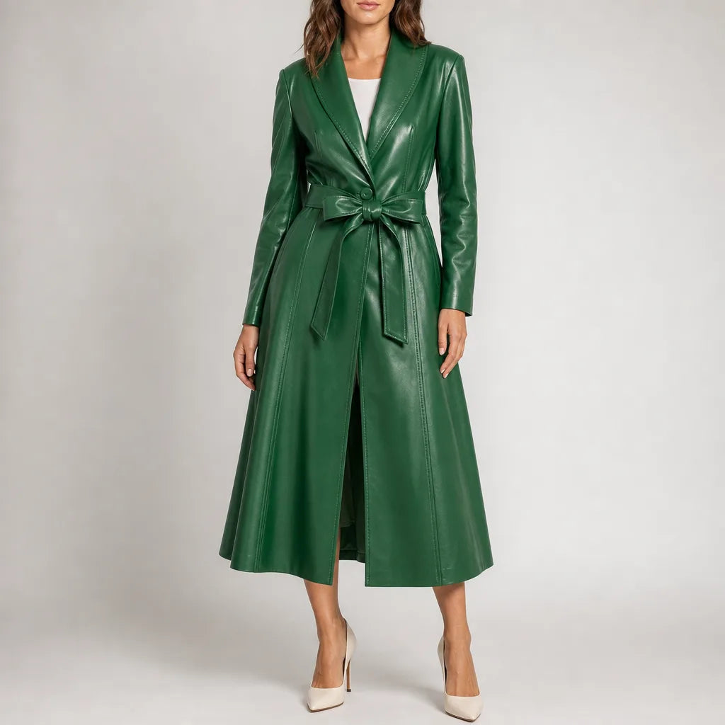 Elizabeth Wrap Coat - Color:Green;Size:S