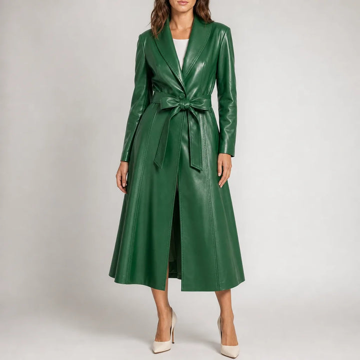 Elizabeth Wrap Coat - Color:Green;Size:S