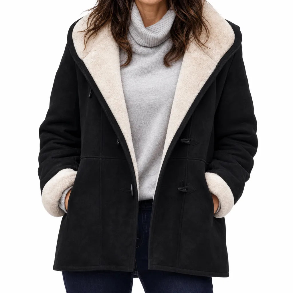 Ella Duffle Coat - Color:Black;Size:XS