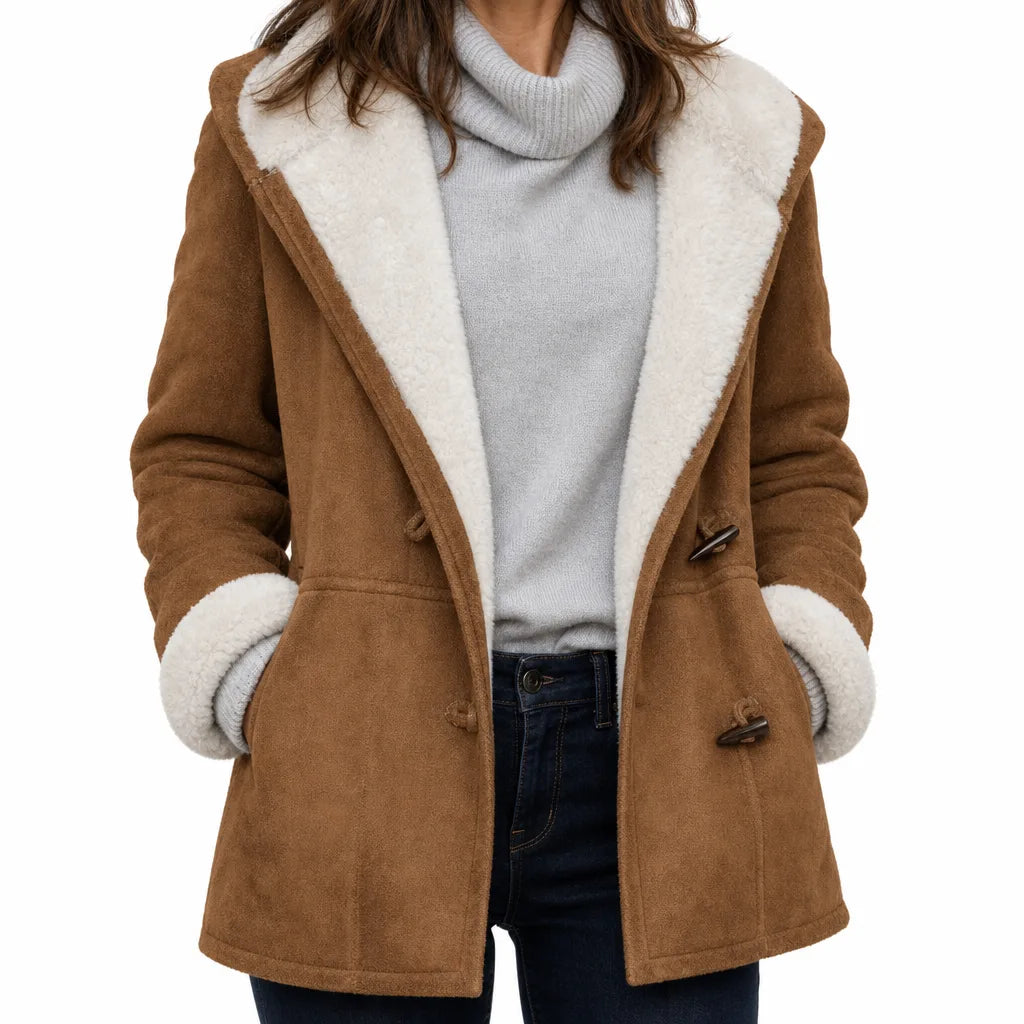 Ella Duffle Coat - Color:Brown;Size:XS