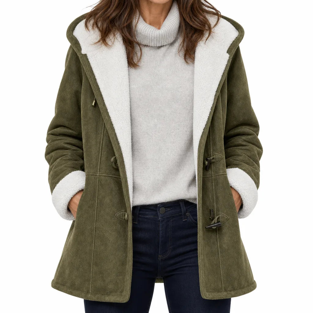 Ella Duffle Coat - Color:Green;Size:XS
