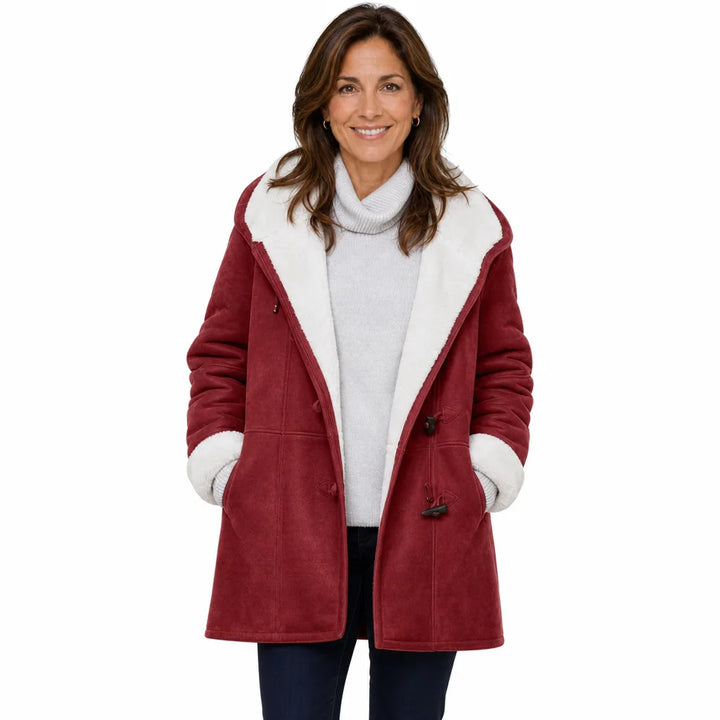Women's Red Sawyer Fur Collar Jacket