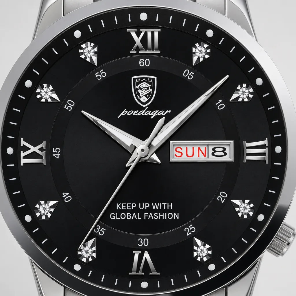 Men's Black Isabella Luminous Quartz Watch