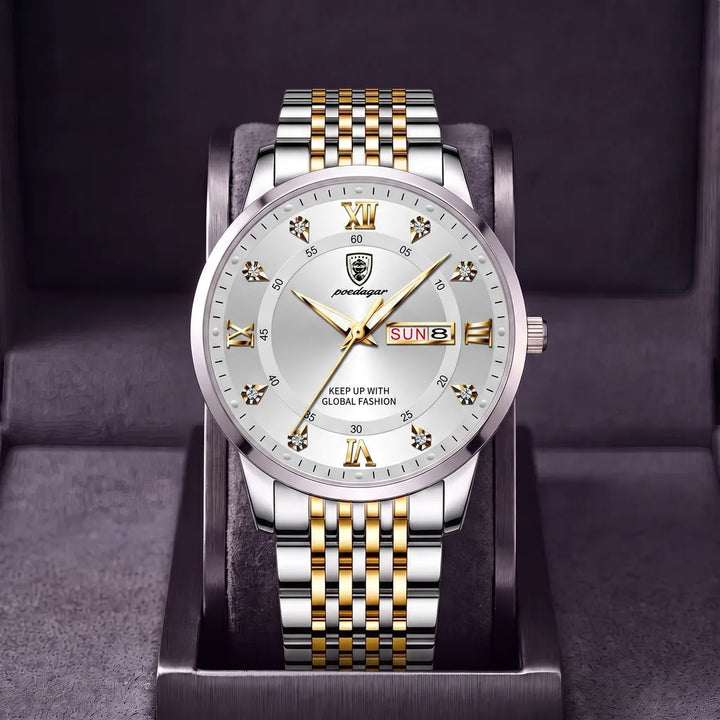 Ellis | Men's Stainless Steel Watch - Color:Silver Tone White Dial