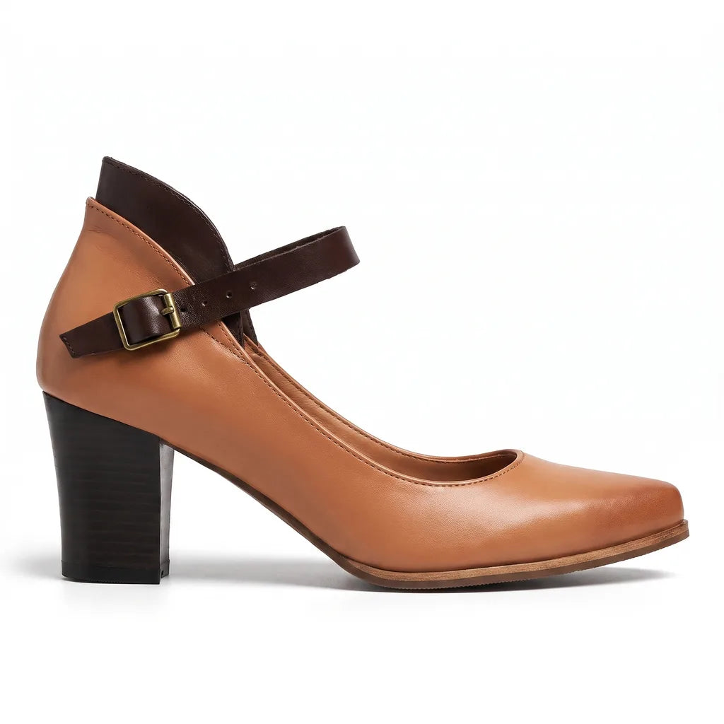 Women's Beige Vincent Pointed Block Heels