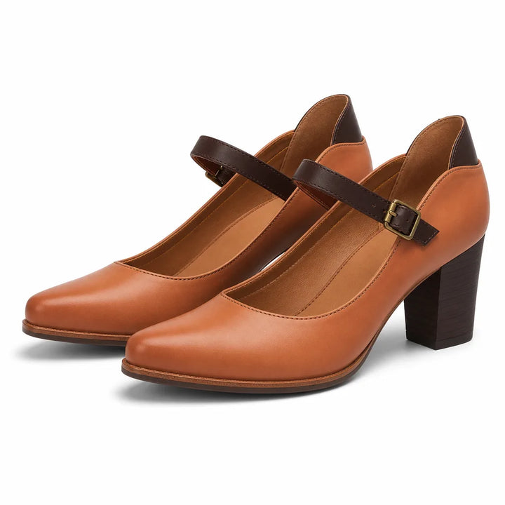 Women's Beige Vincent Pointed Block Heels