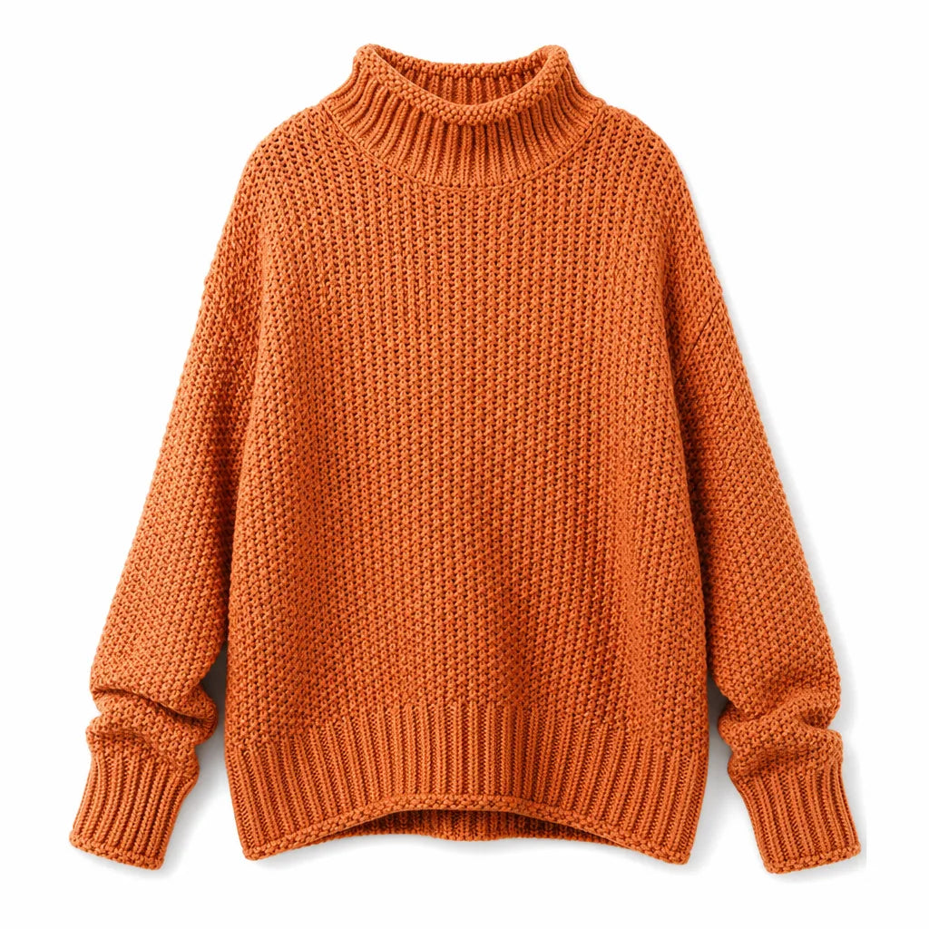 Elowen | Women's Fall Knit Cute Cardigan Sweater - Color:Orange;Size:XS
