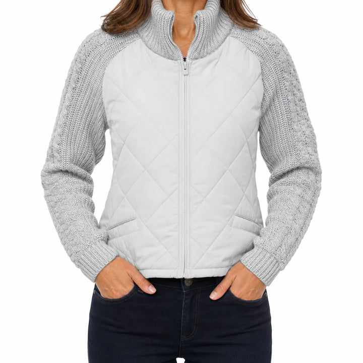 Elsie | Womens Cropped Fall Puffer Jacket - Color:Gray;Size:XS