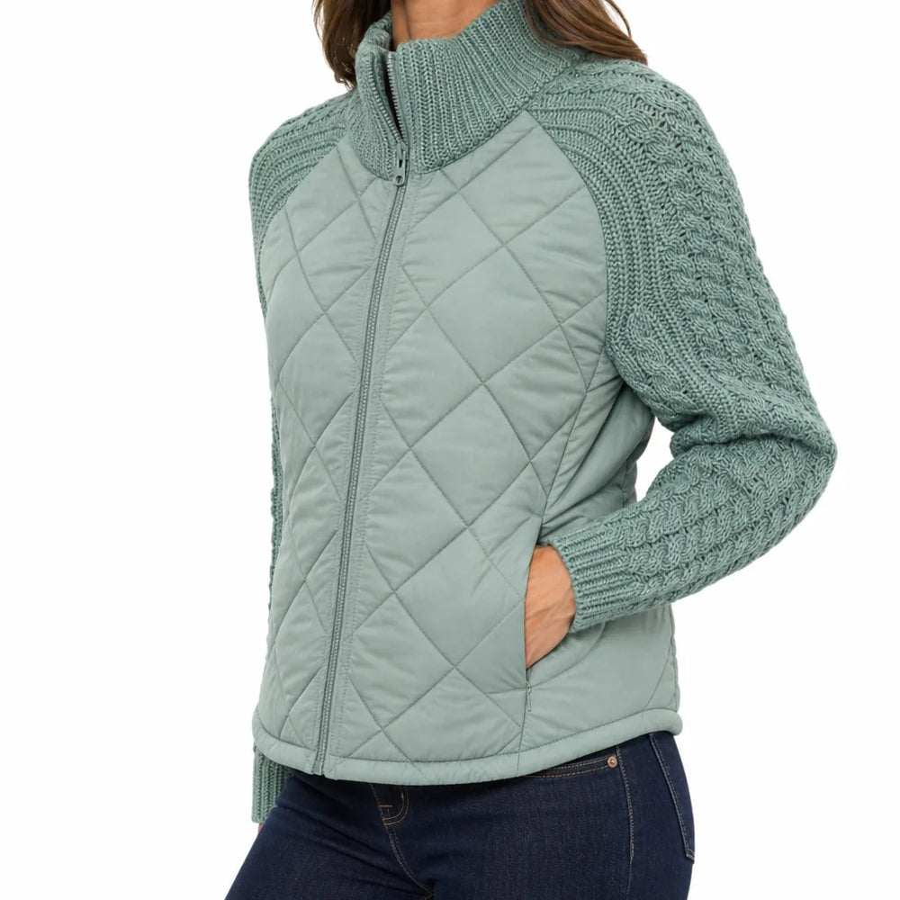 Women's Green Lawson Zip Padded Jacket