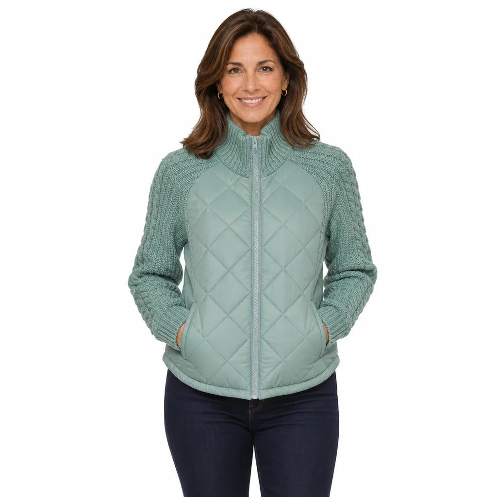 Women's Green Lawson Zip Padded Jacket