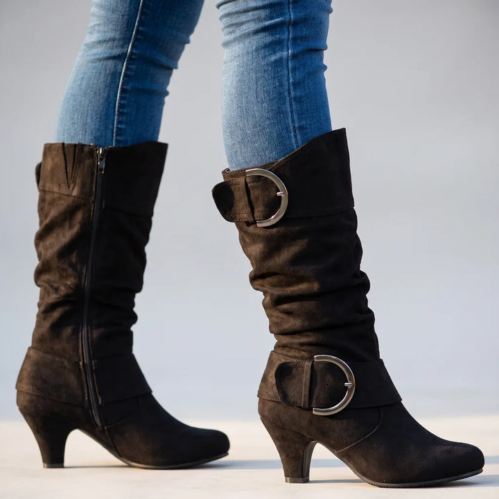 Elysia | Women's Orthopedic Buckle Boots - Color:Black;Size:36