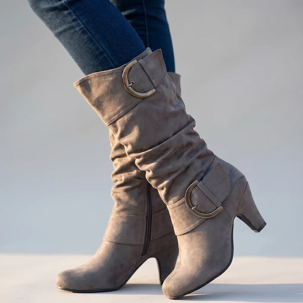 Elysia | Women's Orthopedic Buckle Boots - Color:Gray;Size:36