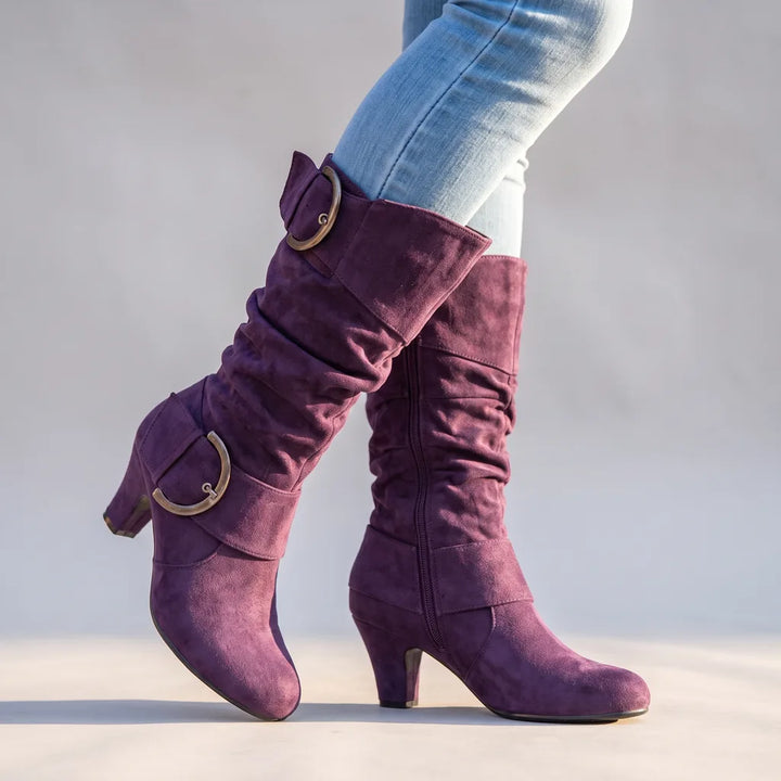 Elysia | Women's Orthopedic Buckle Boots - Color:Purple;Size:36
