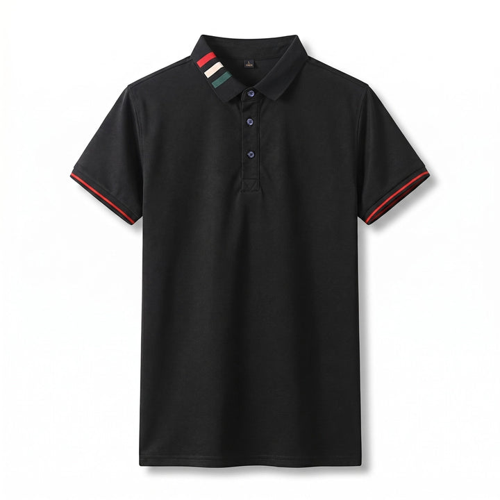 Emerson Cotton Polo Shirt - Color:Black;Size:XS