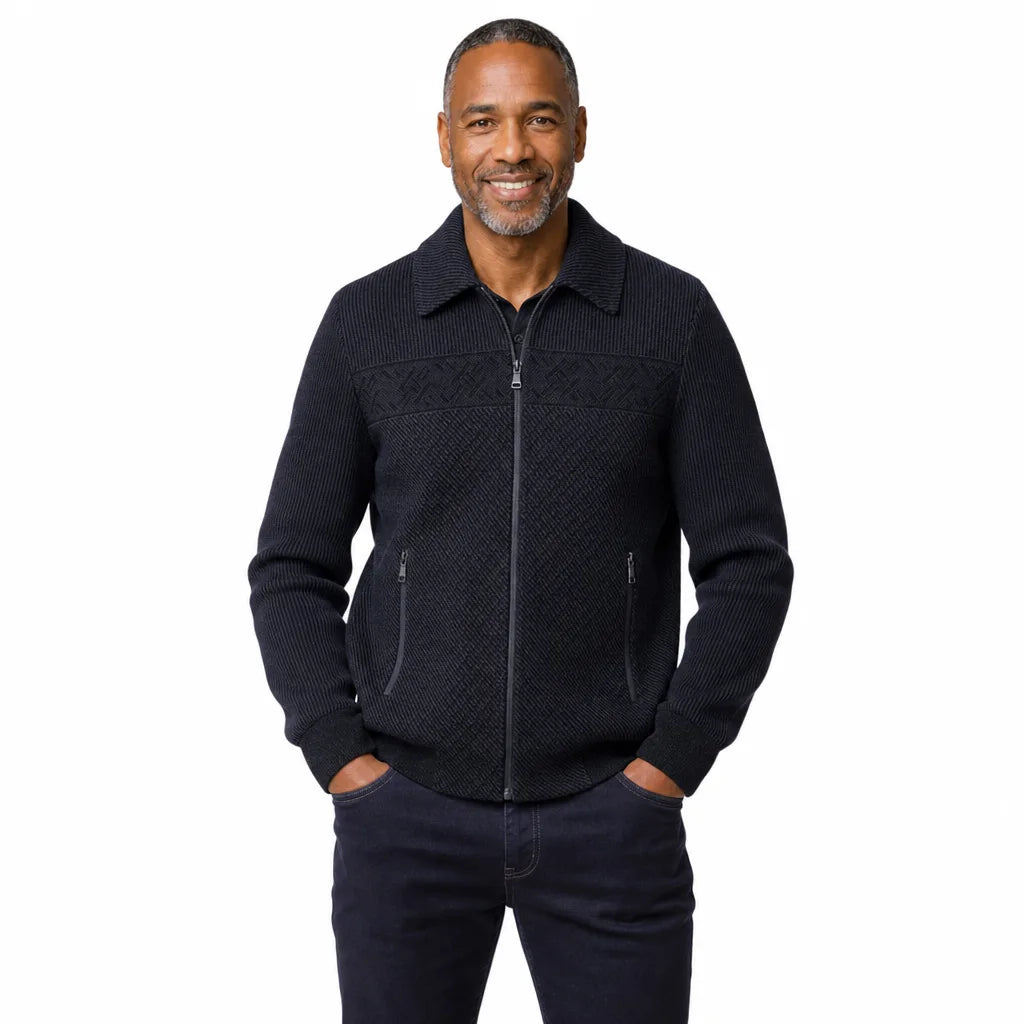 Men's Blue Black Gabriel Chenille Jacket