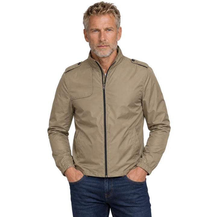 Men's Beige Cromwell Zip Neck Jacket