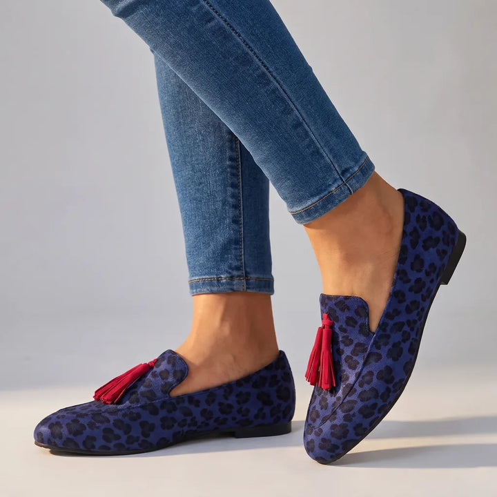 Emily | Women's Orthopedic Tassel Loafers   - Color:Blue;Size:38
