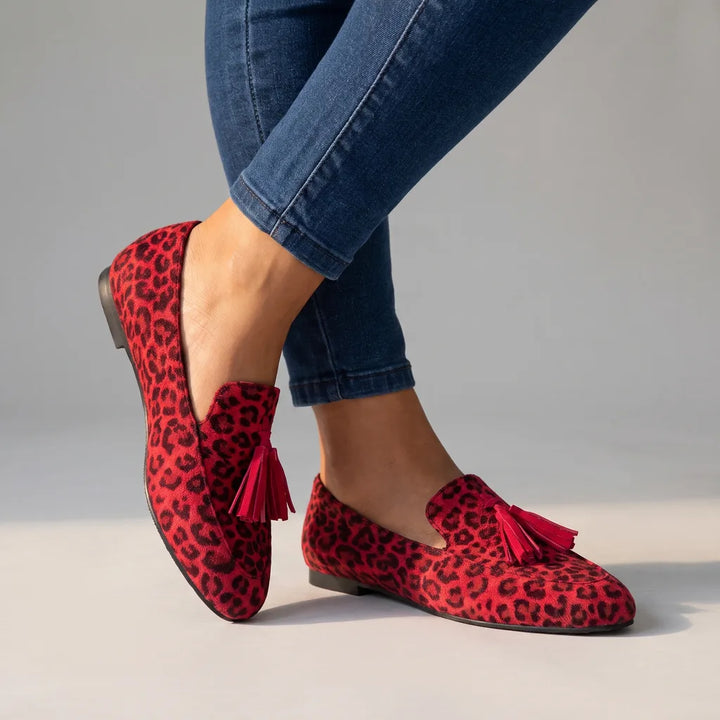 Emily | Women's Orthopedic Tassel Loafers   - Color:Red;Size:38