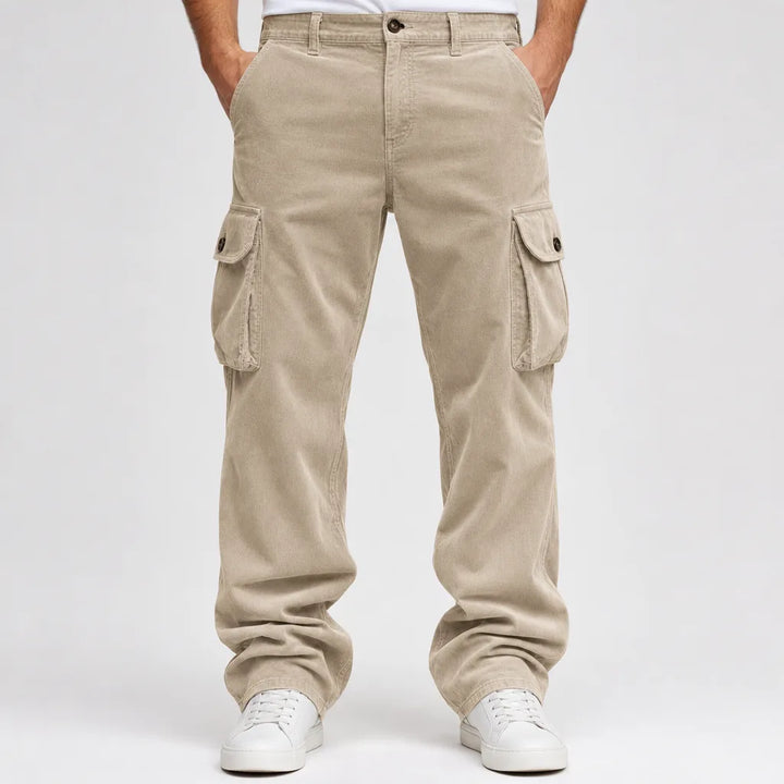 Emmett | Mens Baggy Work Cargo Pants - Color:Beige;Size:XS