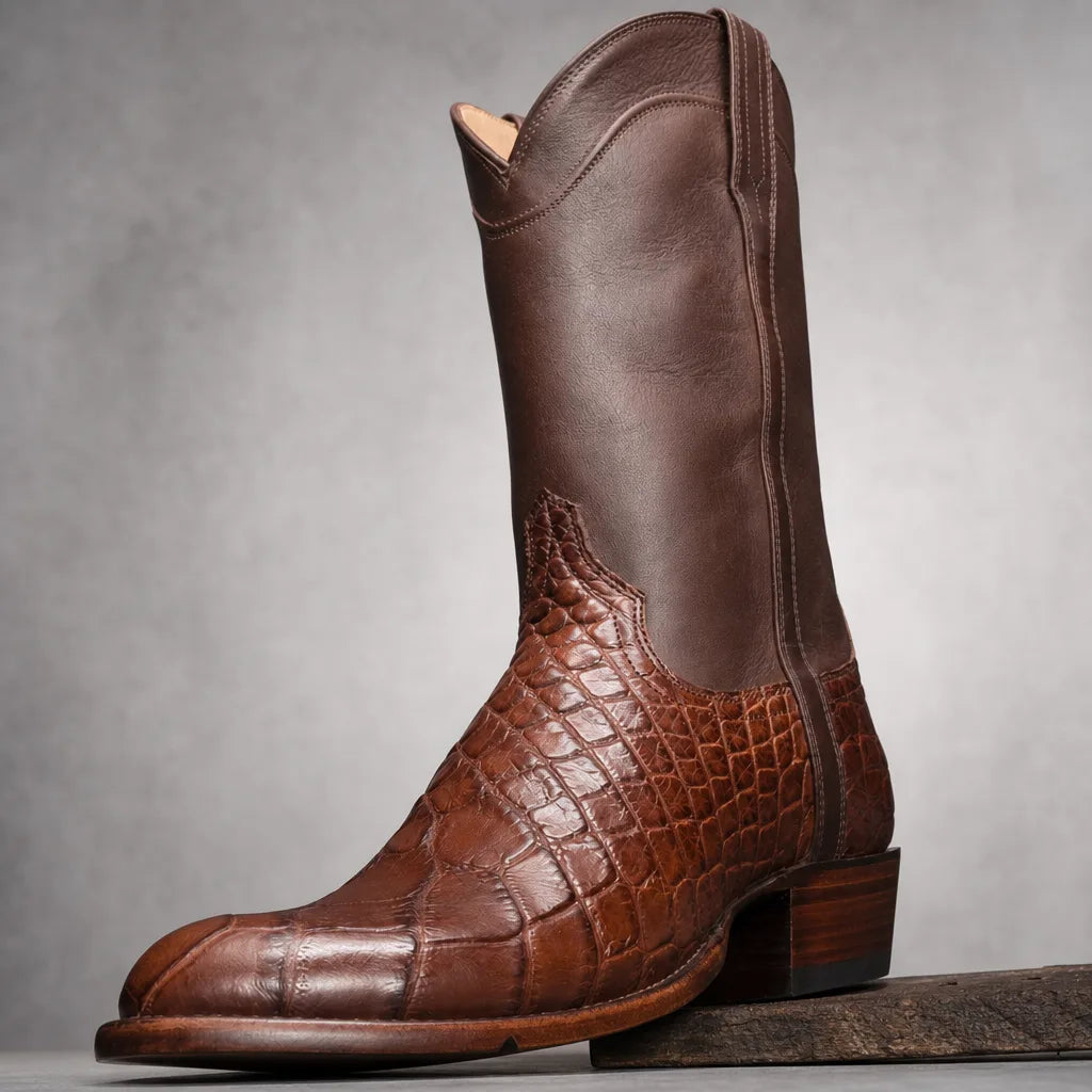 Emrys | Mens Fall Vintage Cowboy Boots - Color:Brown;Size:38