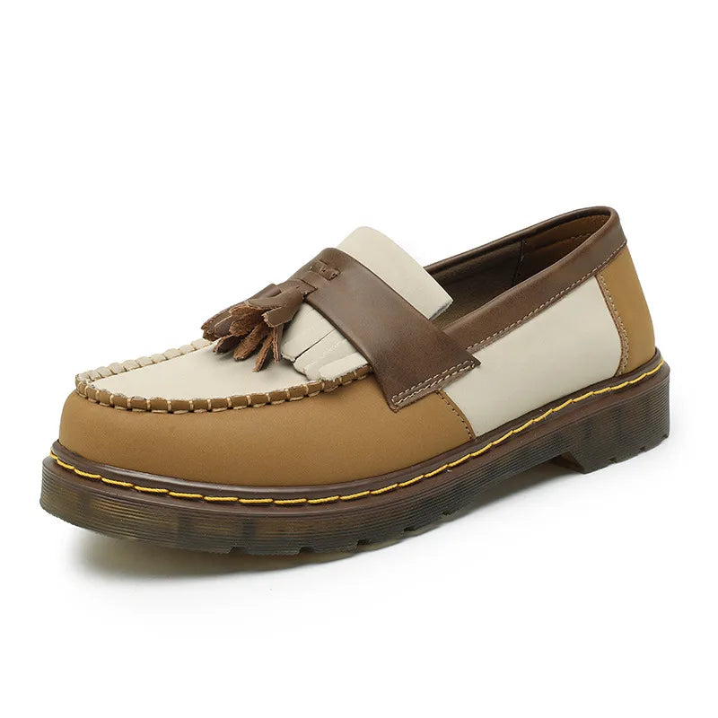 Women's White Brown Esme | Women's Leather Orthopedic Loafers