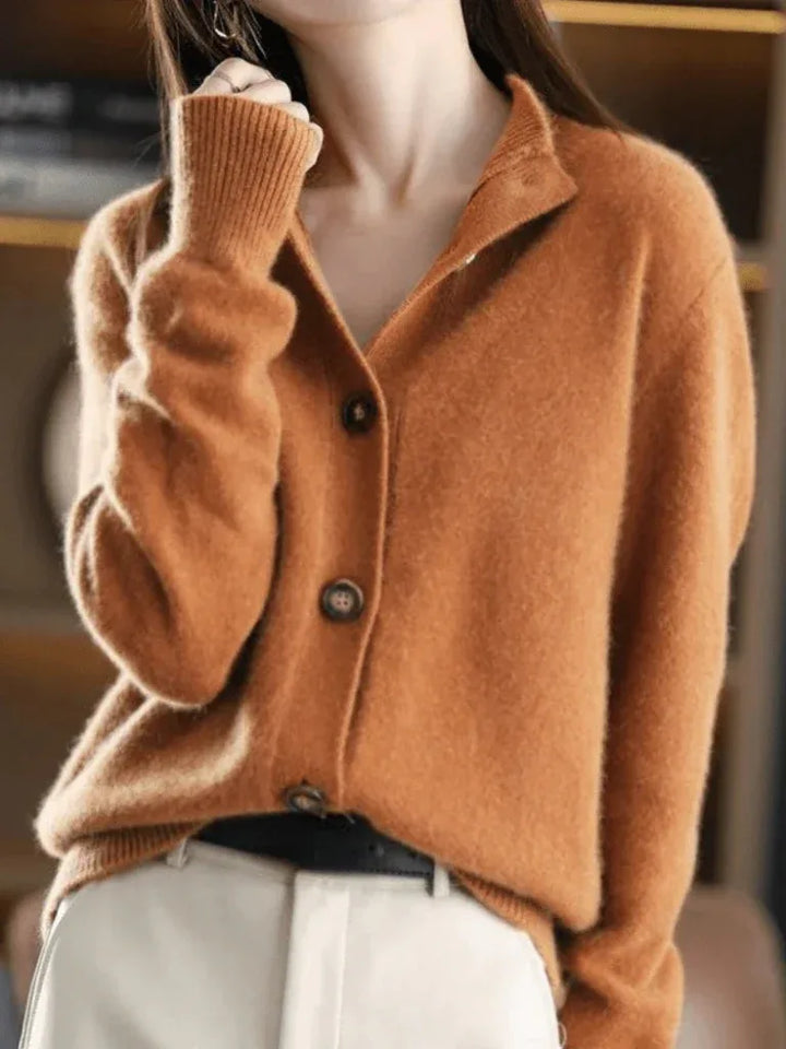 Estella | Women's Cardigan - Color:Caramel;Size:XS
