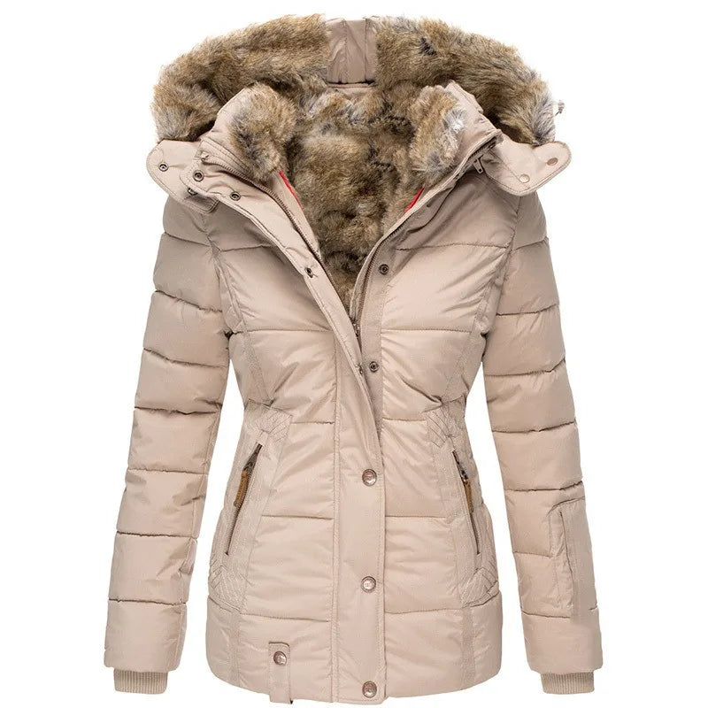 Estelle | Women's Hooded Winter Jacket  - apricot