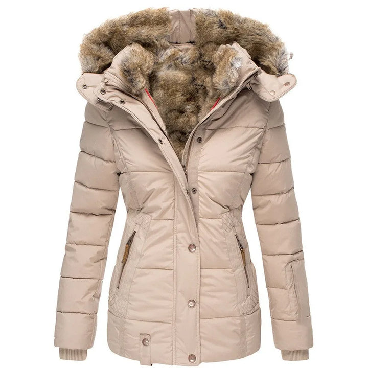 Estelle | Women's Hooded Winter Jacket  - apricot