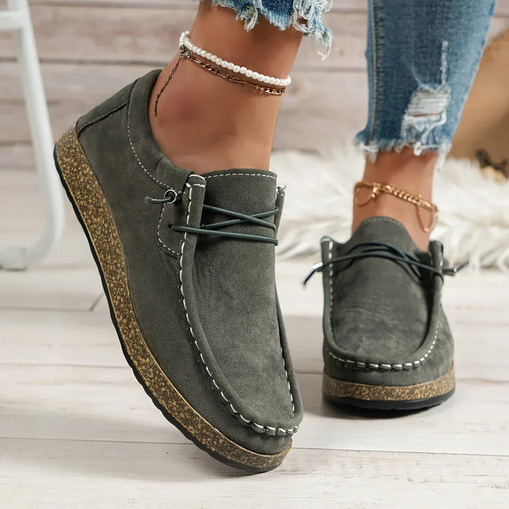 Women's Orthopedic Derby Loafers Green1.webp