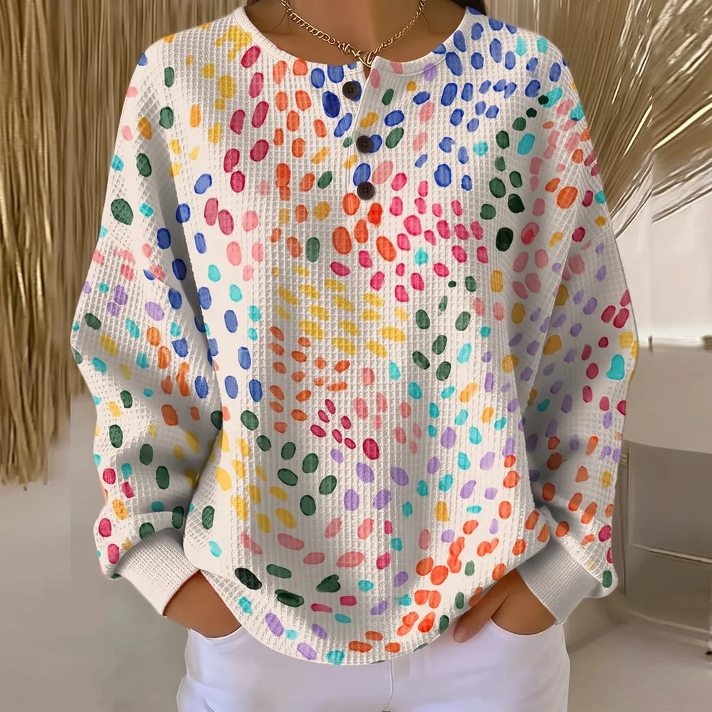 Eve | Women's Artful Sweater - Size:XS;Color:Dotted Paint