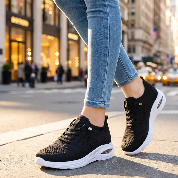 Evelyn Knit Sneakers - Color:Black;Size:36