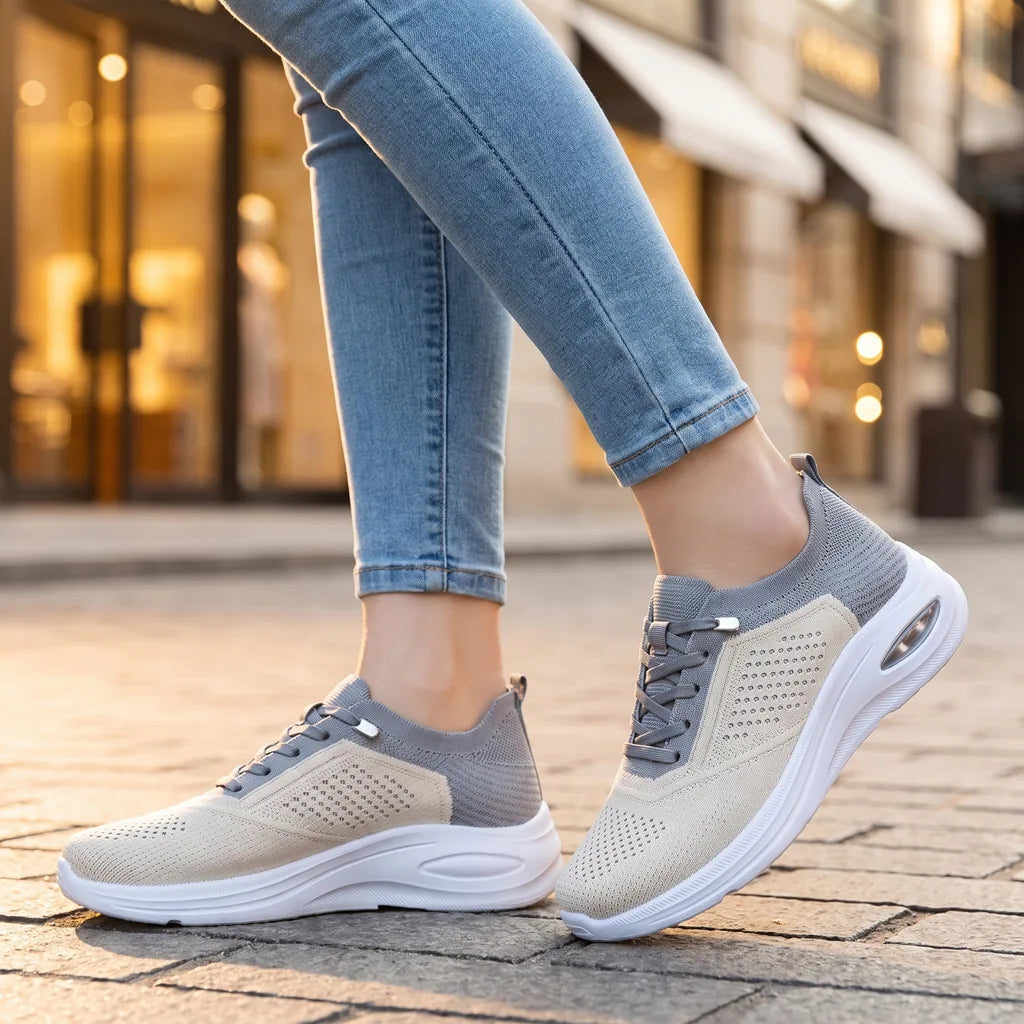 Evelyn Knit Sneakers - Color:Gray;Size:36